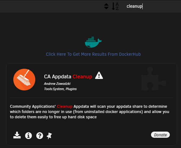 CA Cleanup Appdata - превращаем уборку в праздник на Unraid 6.8.3 2